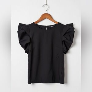 SHEIN Elegant Black Puff Sleeve Blouse